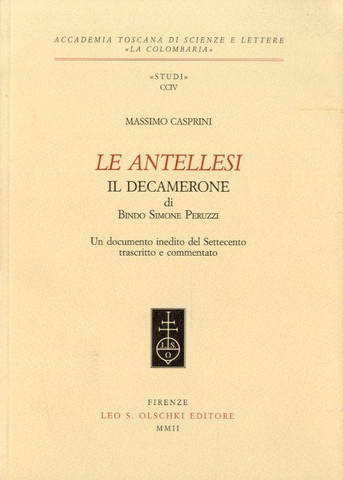 Le Antellesi. Il Decamerone di Bindo Simone Peruzzi.