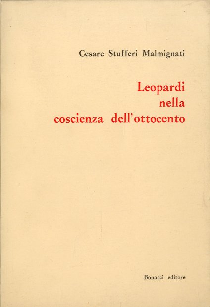 Leopardi nella coscienza dell'Ottocento.