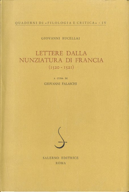 Lettere dalla nunziatura di Francia (1520-1521).