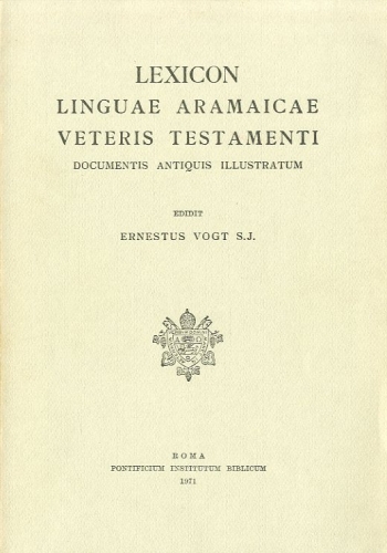Lexicon Aramaicae Veteris Testamenti. Documentis Antiquis Illustratum.