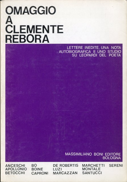 Omaggio a Clemente Rebora.