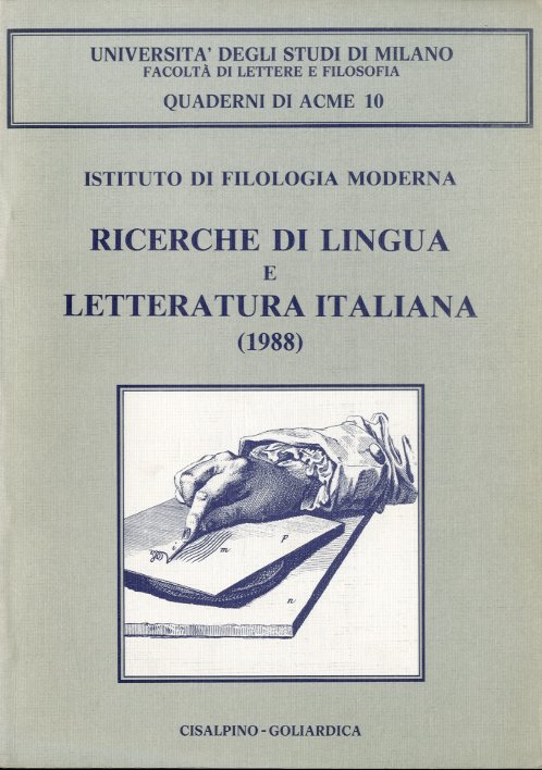 Ricerche di lingua e letteratura italiana (1988).