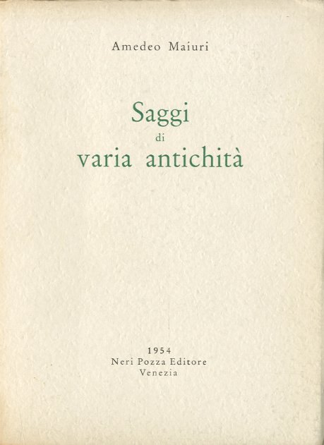 Saggi di varia antichita'.