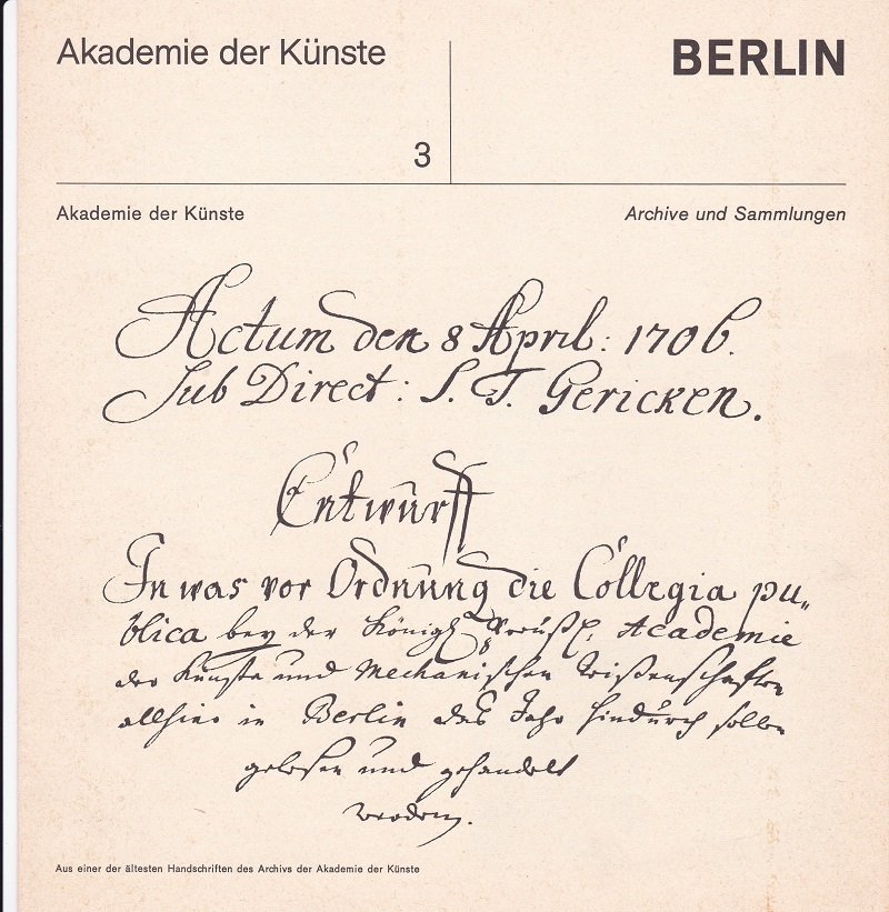 Akademie der Künste 3. Archive und Sammlungen.
