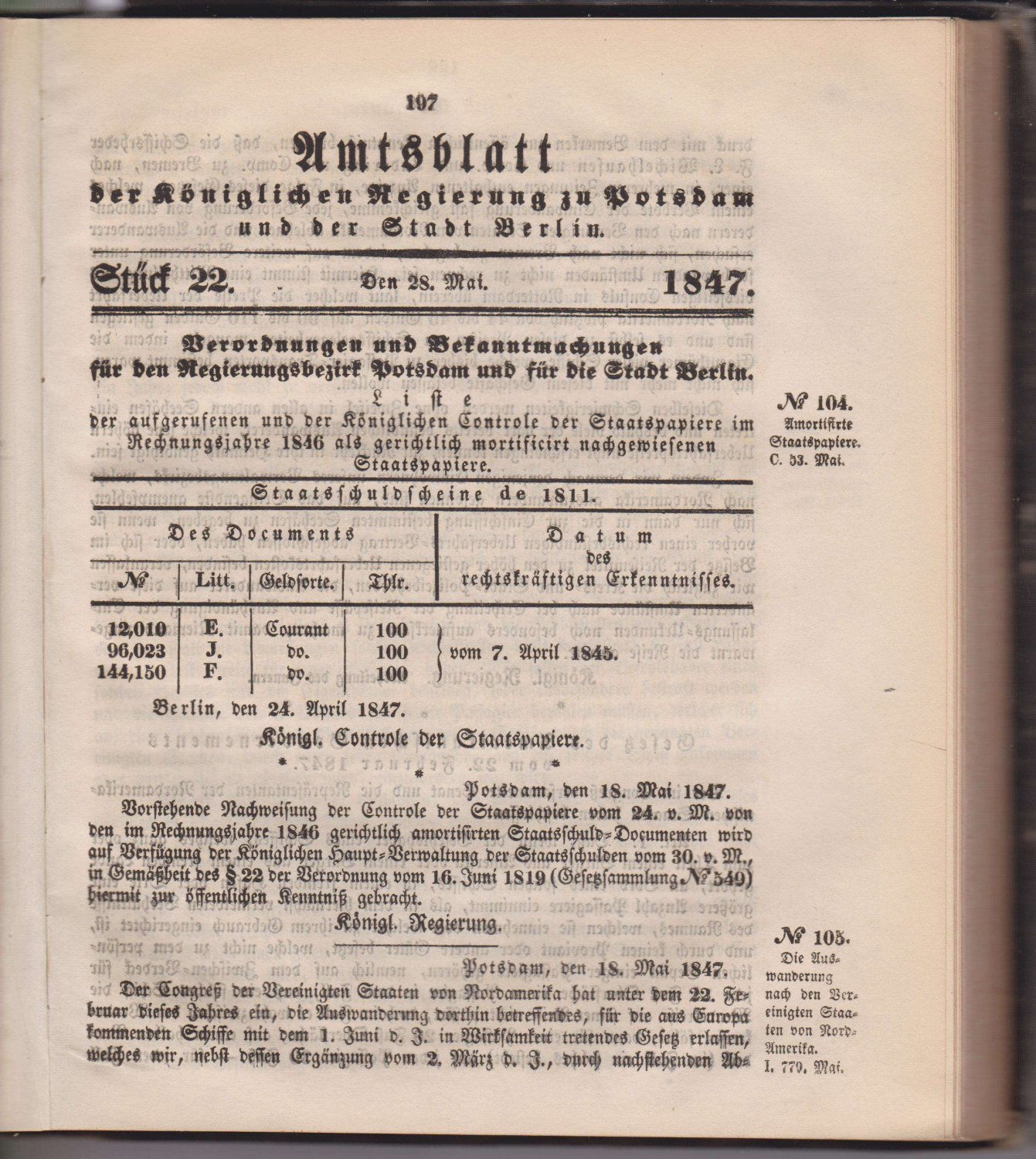 Amts-Blatt der Königlichen Regierung zu Potsdam und der Stadt Berlin. …
