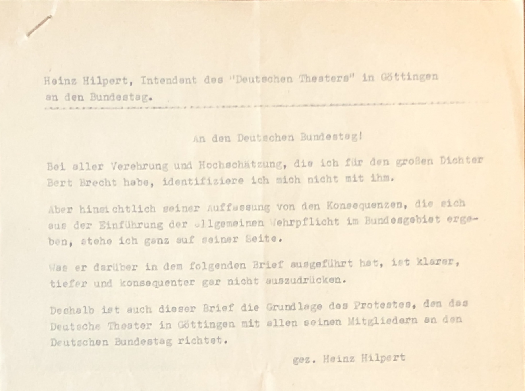 An den Deutschen Bundestag!