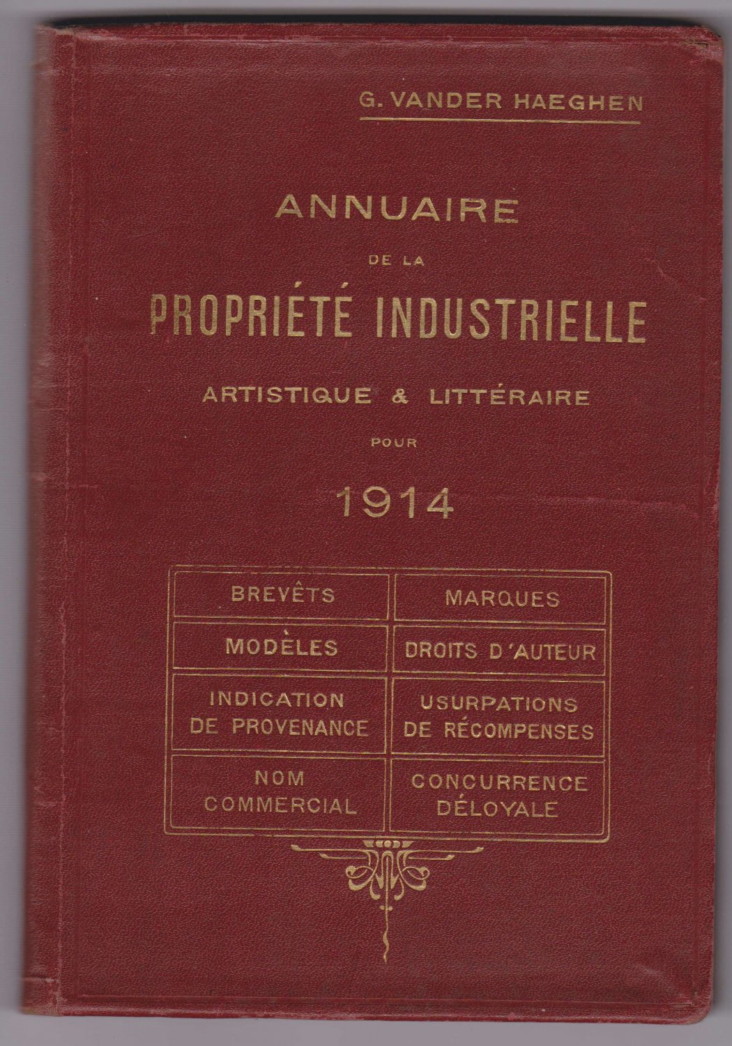 Annuaire de la propriété industrielle artistique et littéraire pour 1914.