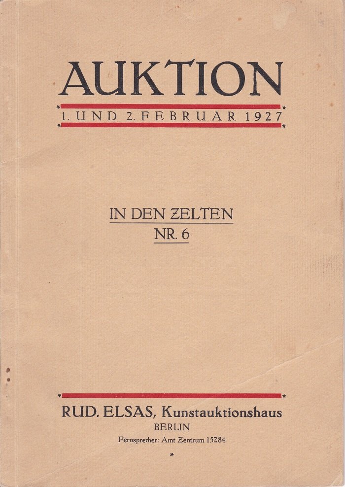 Auktion 1. und 2. Februar 1927. Auflösung des kostbaren Hausstandes …