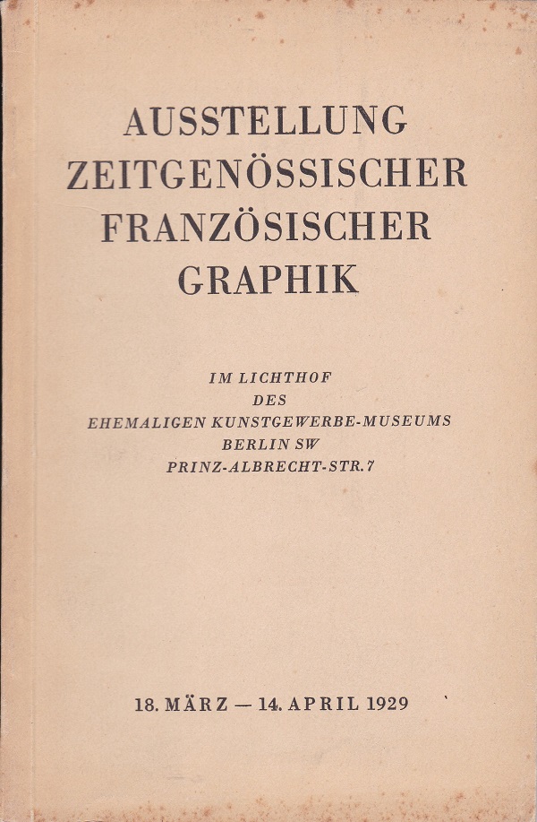 Ausstellung zeitgenössischer französischer Graphik.