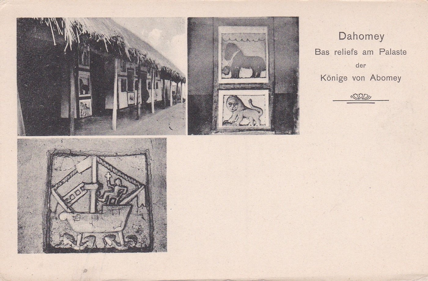 Dahomey. Bas reliefs am Palaste der Könige von Abomey.