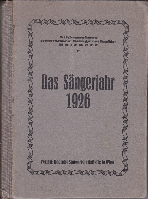 Das Sängerjahr 1926.