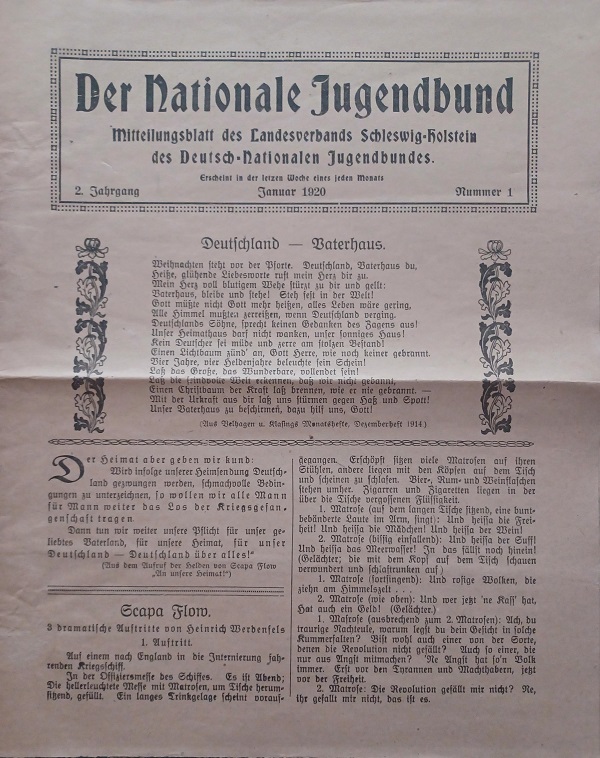 Der Nationale Jugendbund. Januar 1920.
