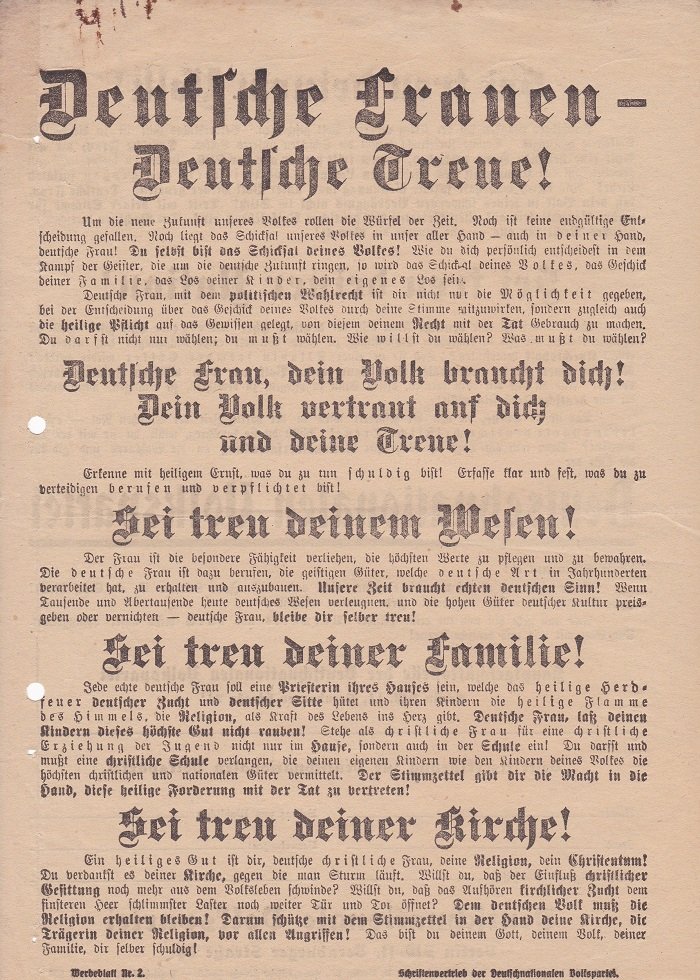 Deutsche Frauen - Deutsche Treue!