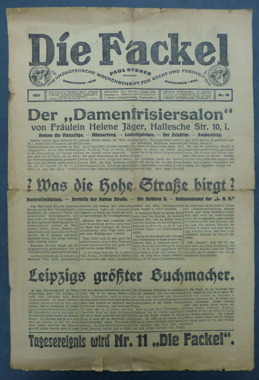 Die Fackel. Nr. 10.