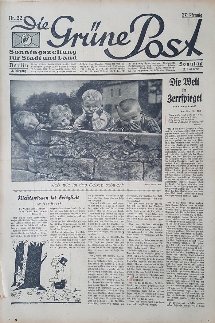 Die Grüne Post. Sonntag, 2. Juni 1929.