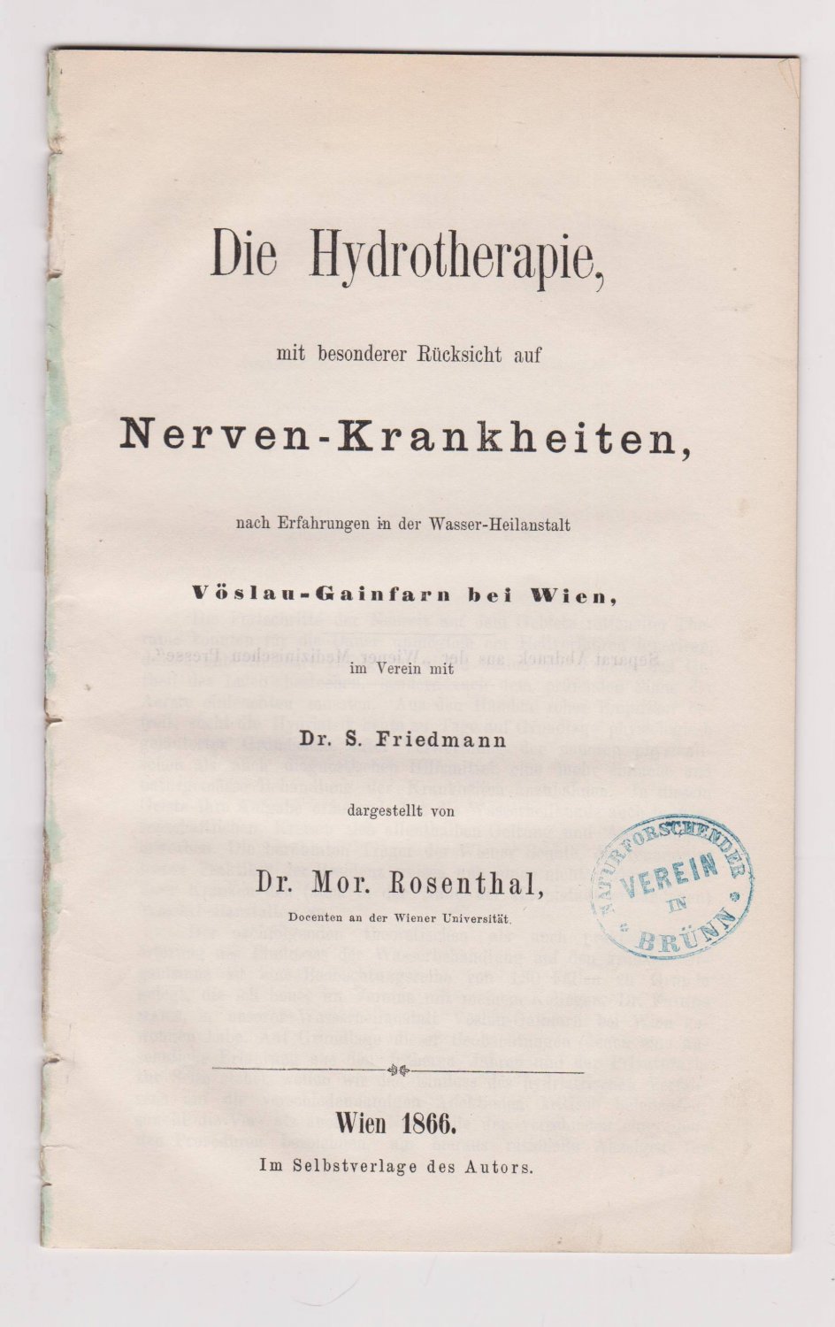 Die Hydrotherapie mit besonderer Rücksicht auf Nerven-Krankheiten,