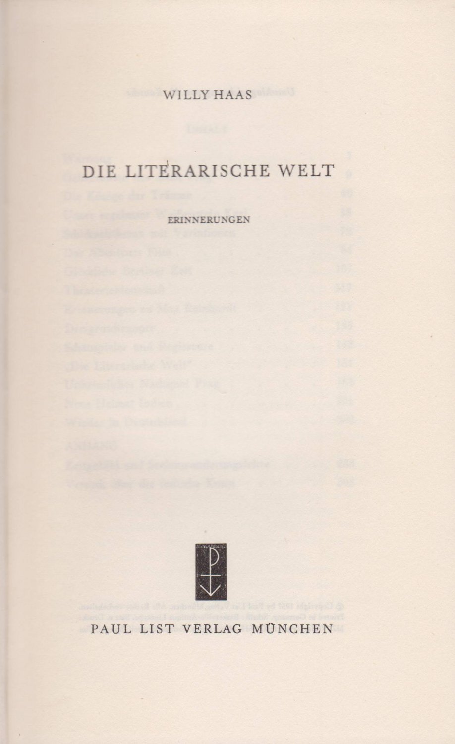 Die literarische Welt.