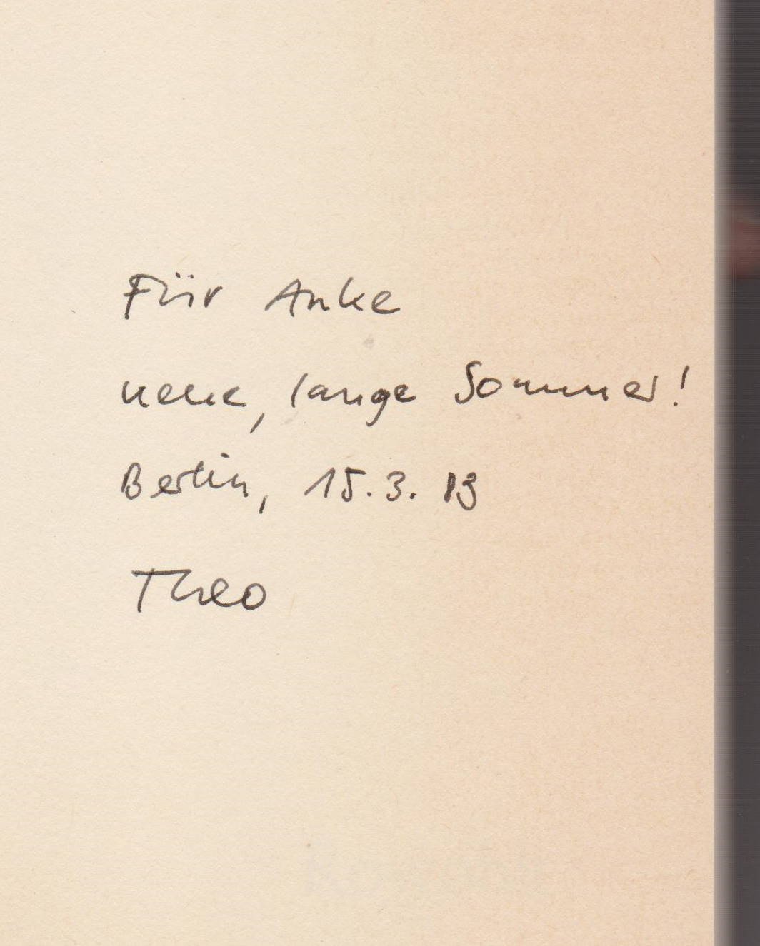 Die Sommertour. Gedichte. (Mit Widmung und Signatur des Autors!).