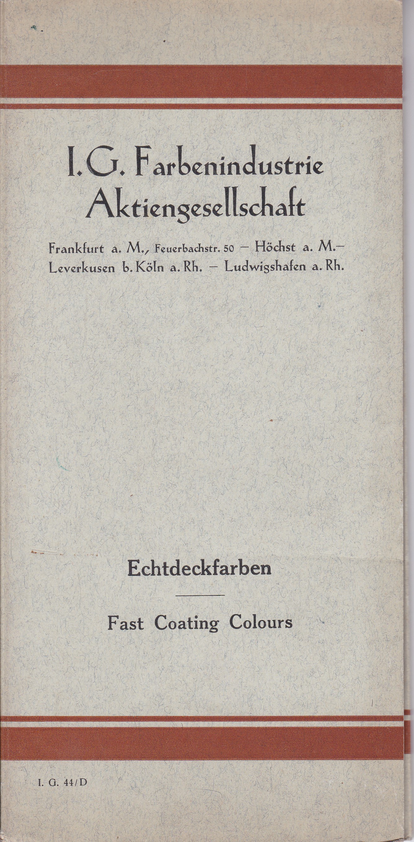 Echtdeckfarben. Fast Coating Colours.