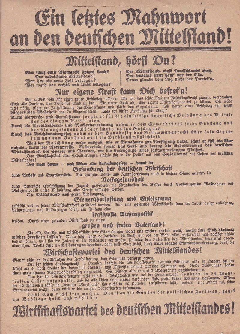 Ein letztes Mahnwort an den deutschen Mittelstand!