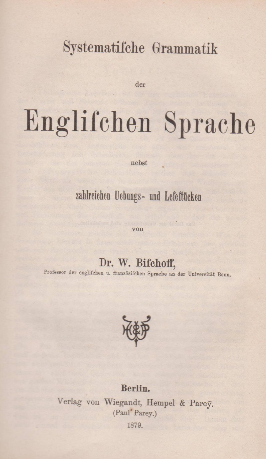 Englische Grammatik.