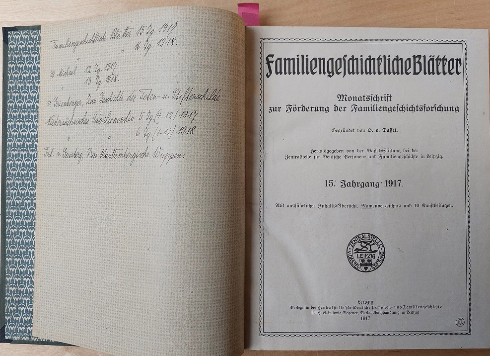 Familiengeschichtliche Blätter.