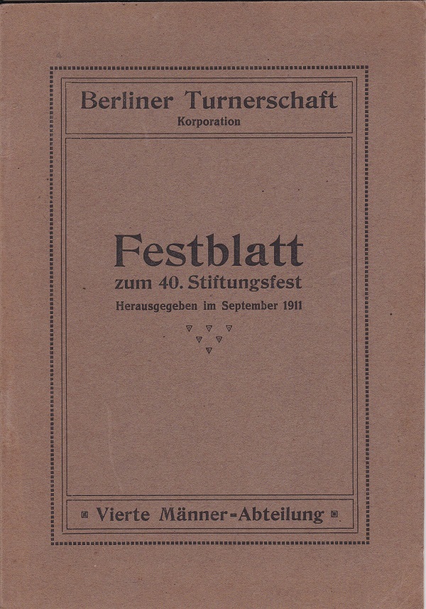 Festblatt zum 40. Stiftungsfest.