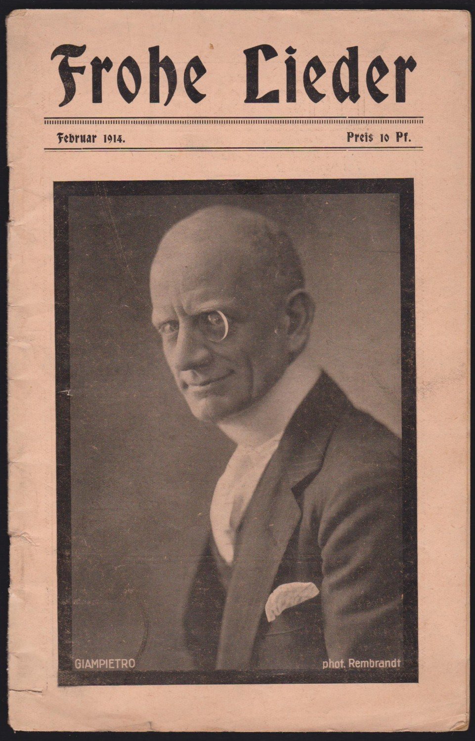 Frohe Lieder. Februar 1914.