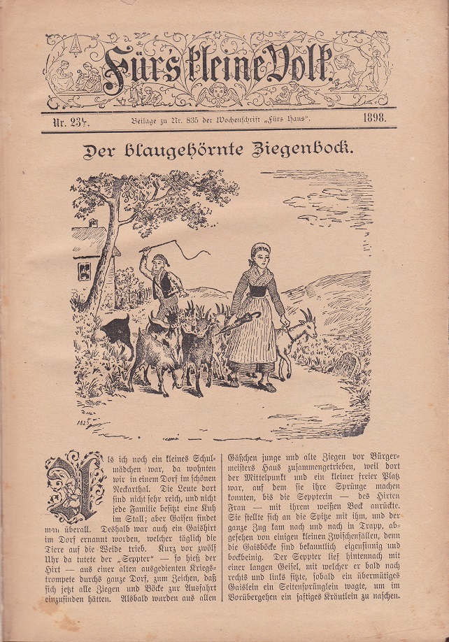 Für's kleine Volk. Beilage zu der Wochenschrift "Fürs Haus".