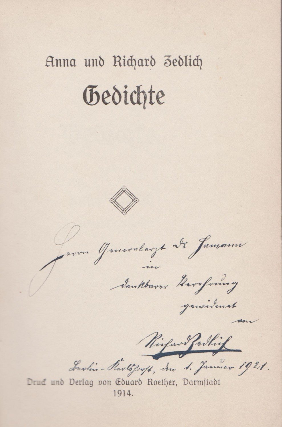 Gedichte. (Autorenwidmung!).