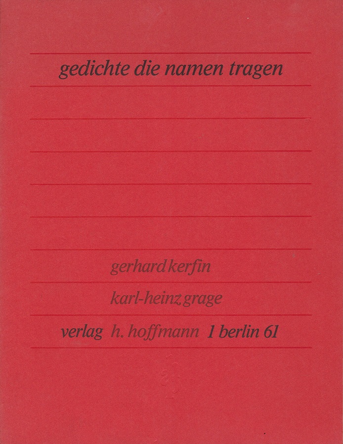 gedichte die namen tragen. (Signiert)