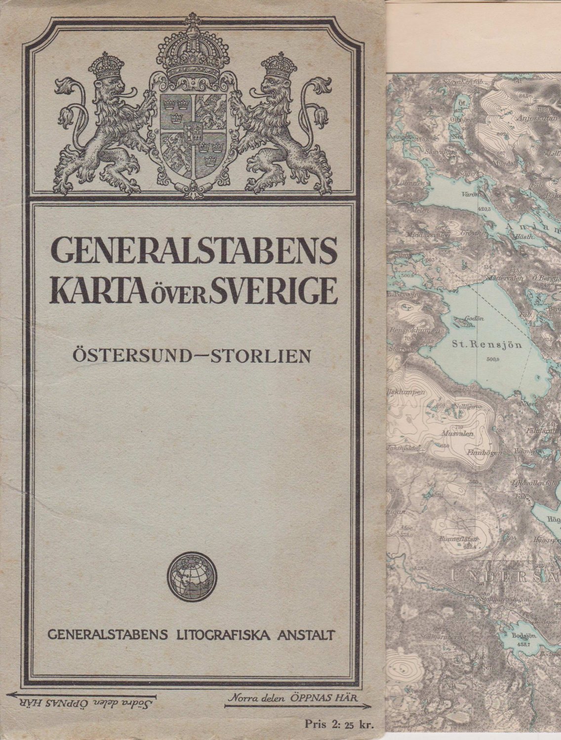 Generalstabens Karta över Sverige.