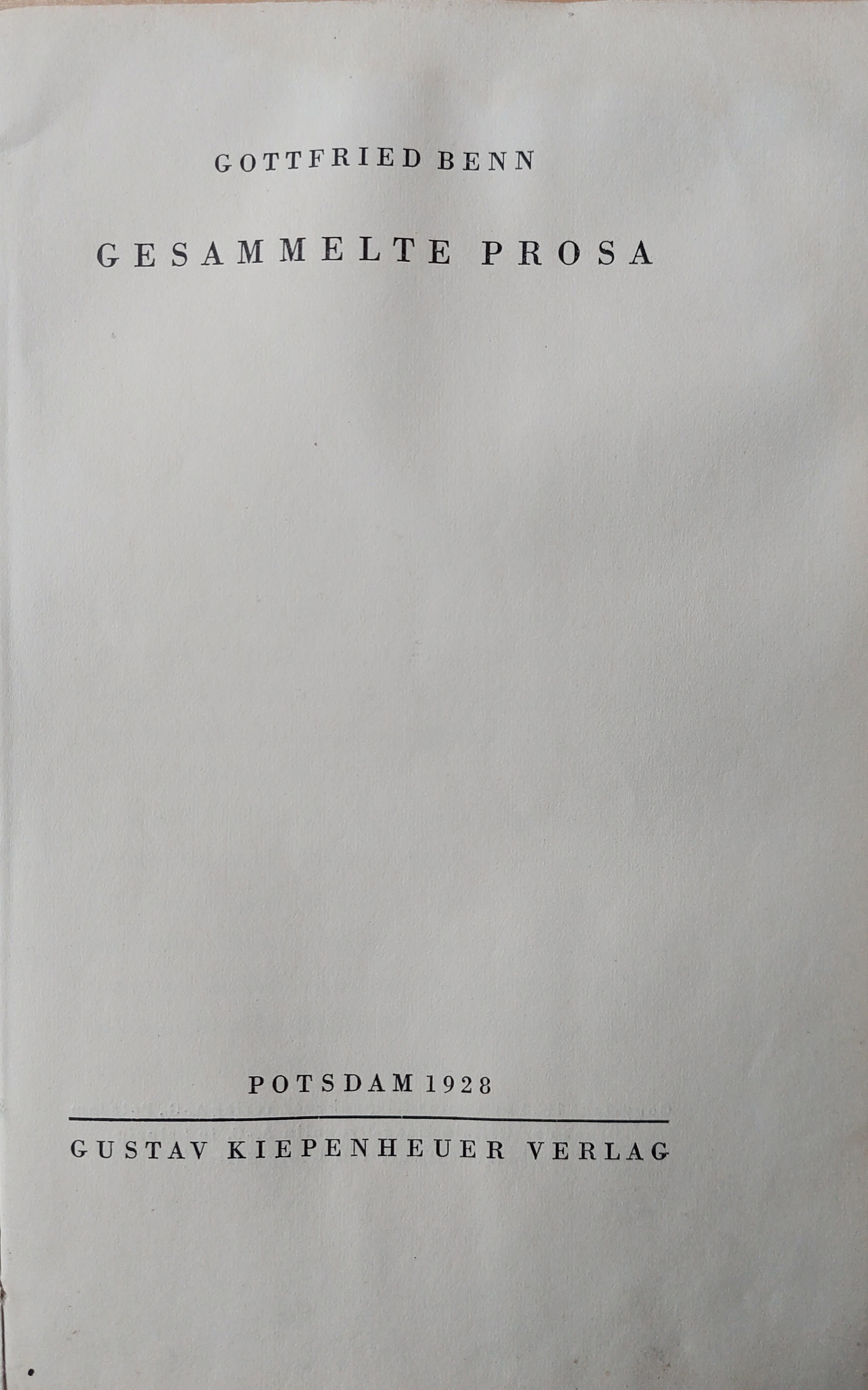 Gesammelte Prosa.