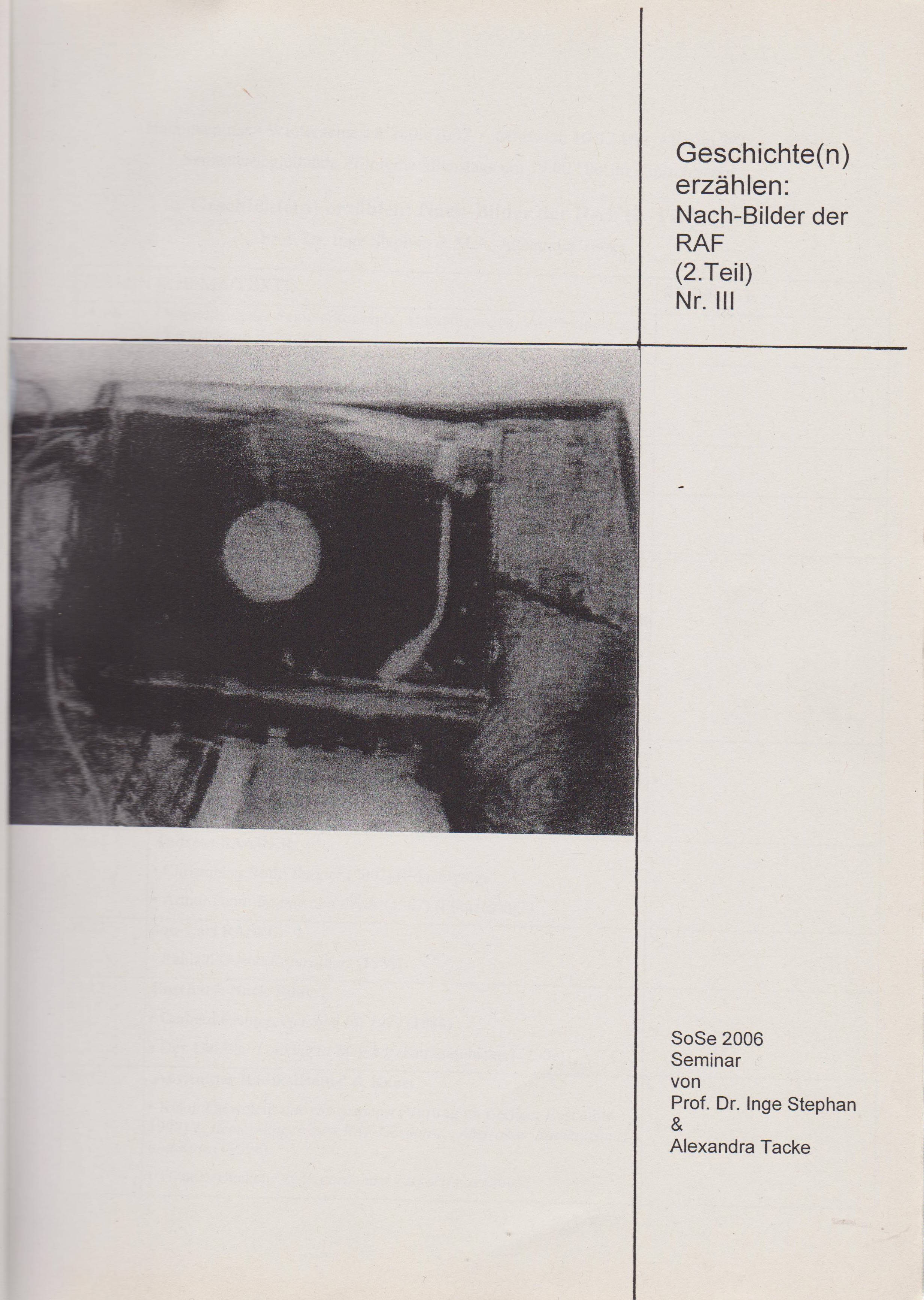 Geschichte(n) erzählen: Nach-Bilder der RAF. (2. Teil) Nr. II und …
