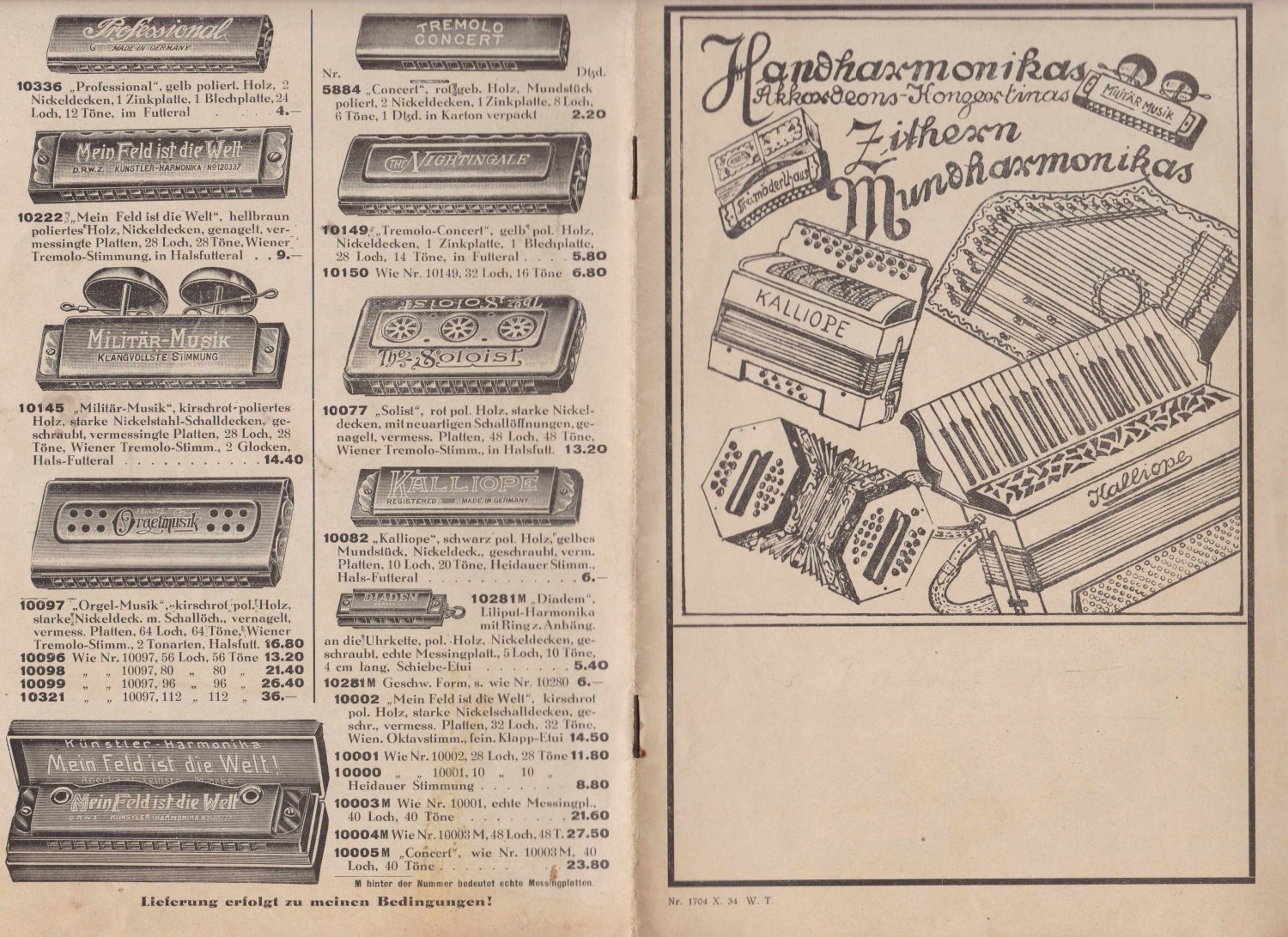 Handharmonikas - Akkordeons - Konzertinas - Zithern - Mundharmonikas.