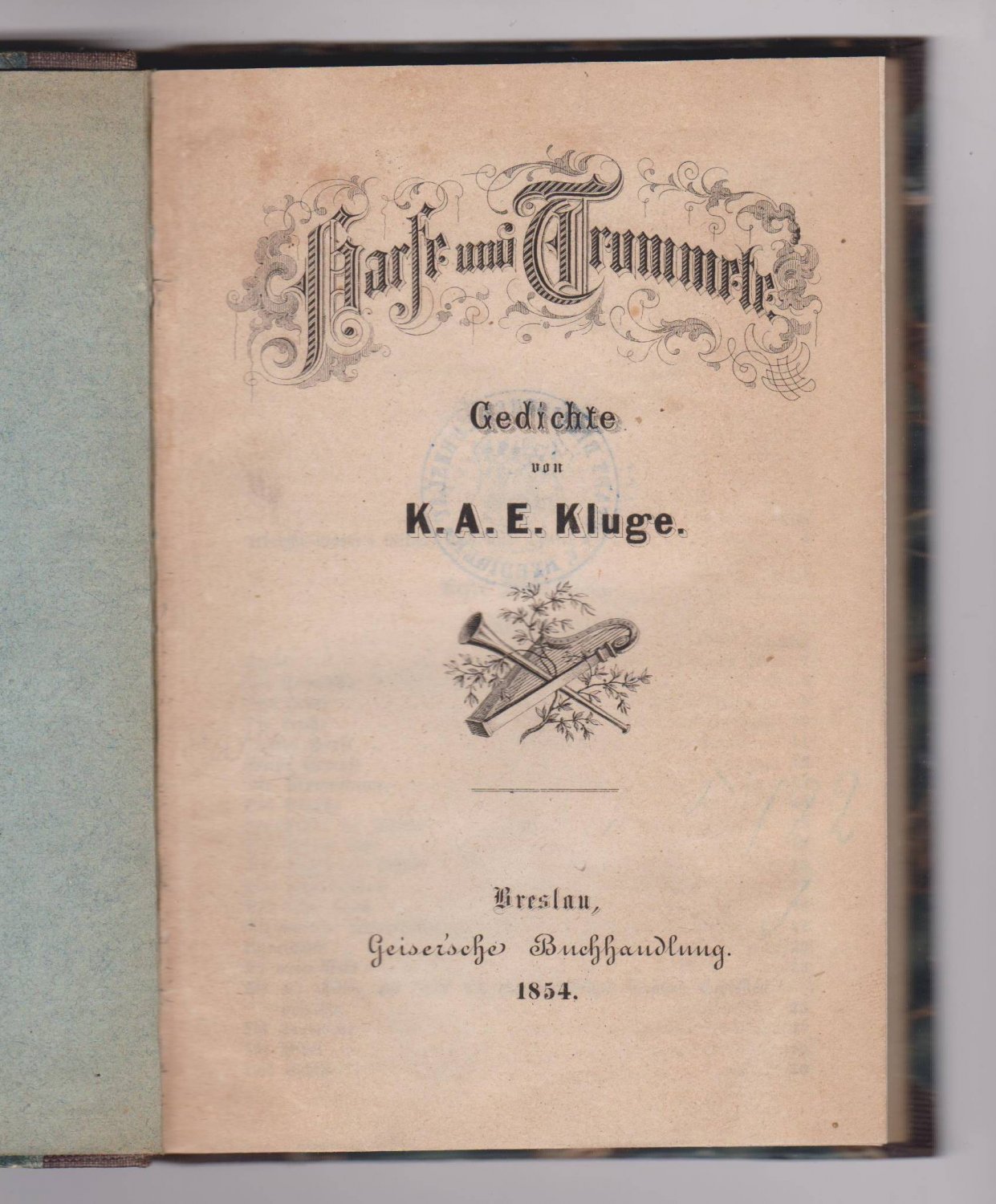 Harfe und Trummete. Gedichte.