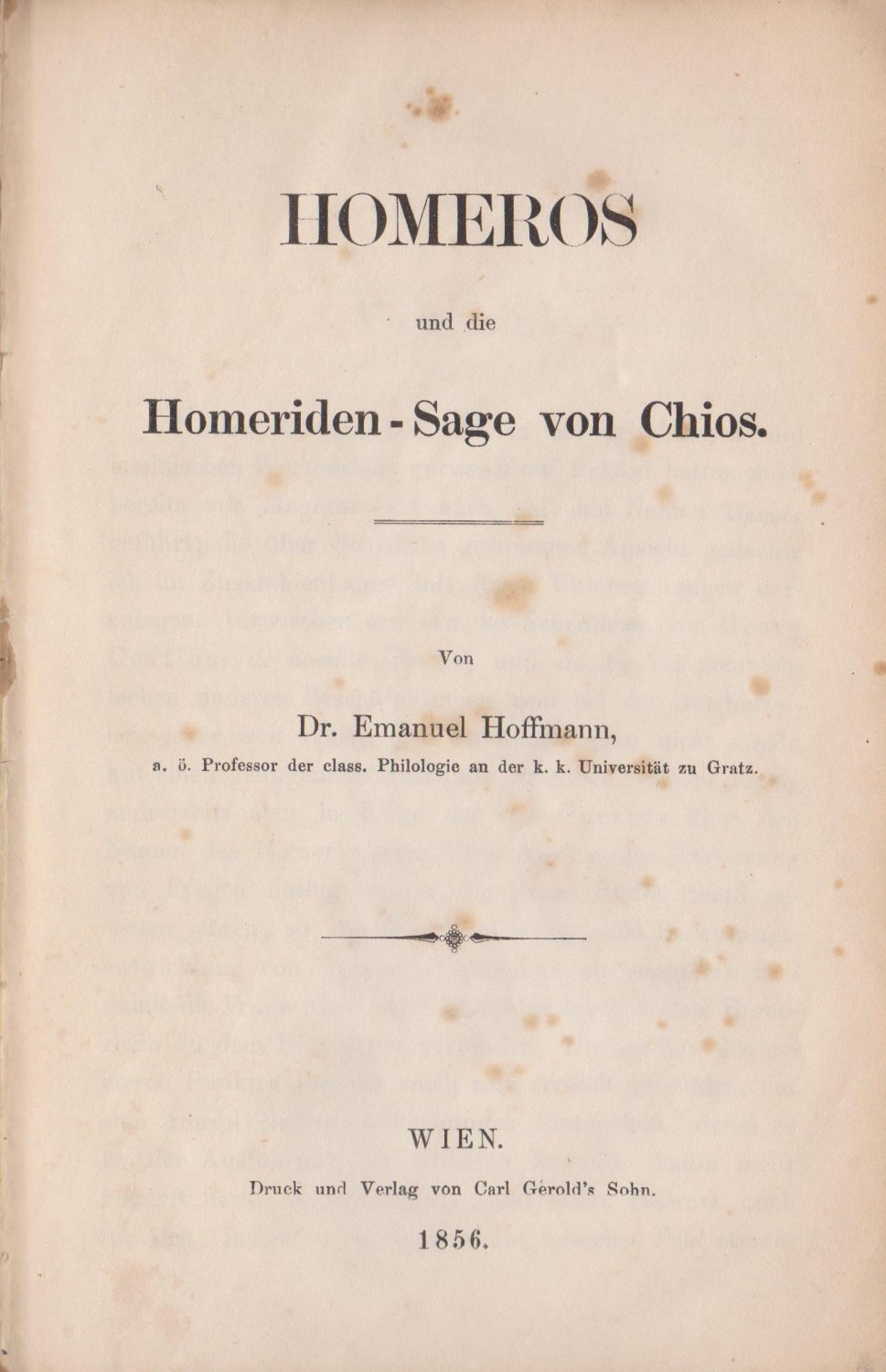 Homeros und die Homeriden-Sage von Chios.
