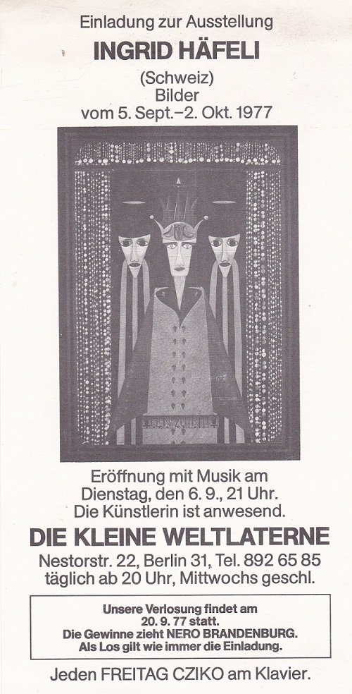 Ingrid Häfeli (Schweiz) - Bilder. Einladung zur Ausstellung vom 5. …