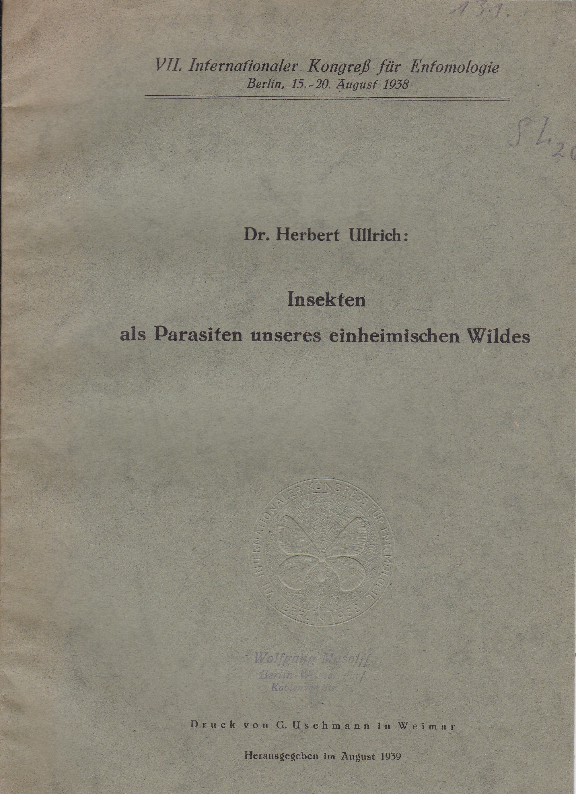 Insekten als Parasiten unseres einheimischen Wildes.