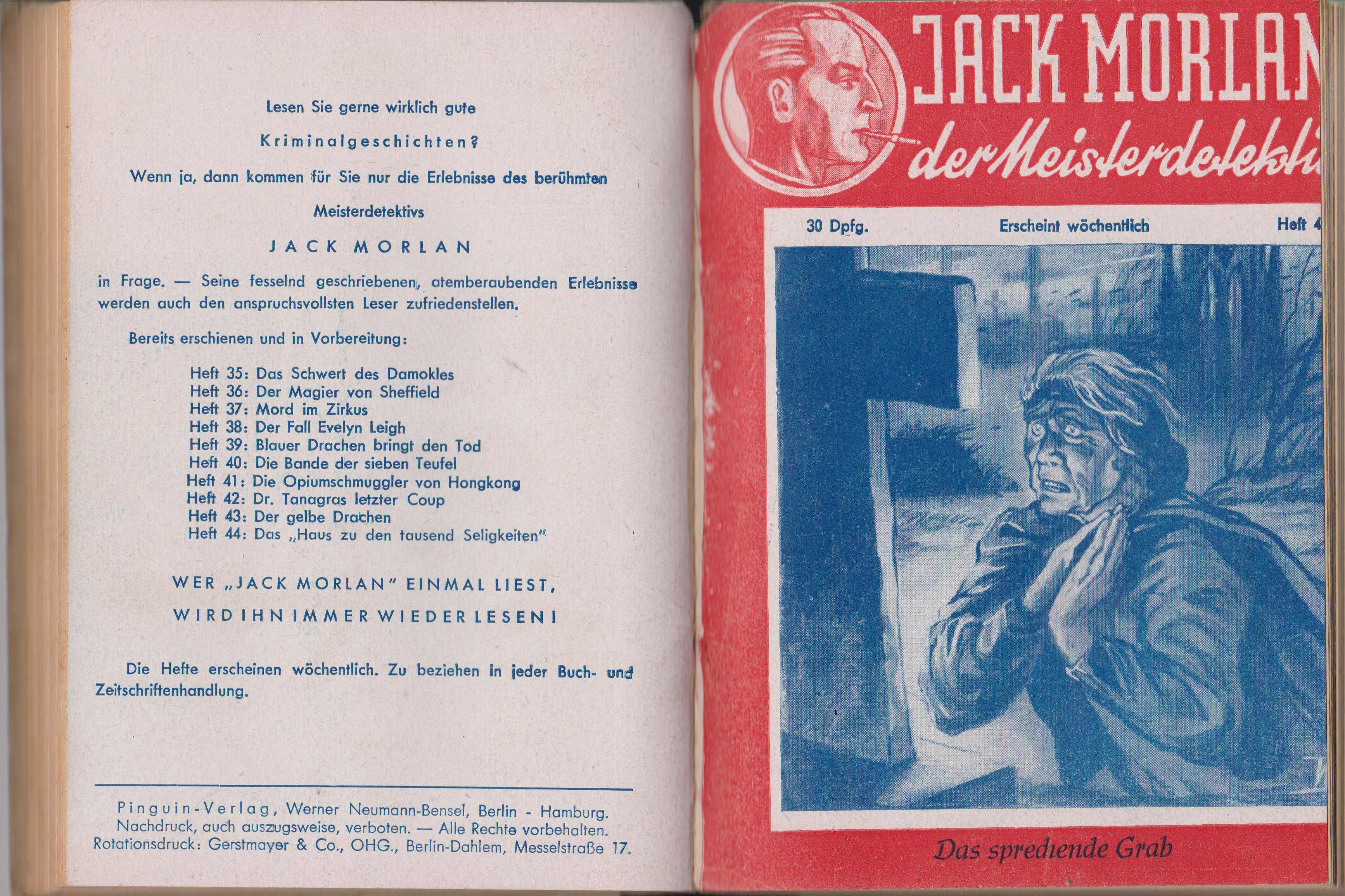 Jack Morlan, der Meisterdetektiv. Heft 41 -50 (in 1 Band). …