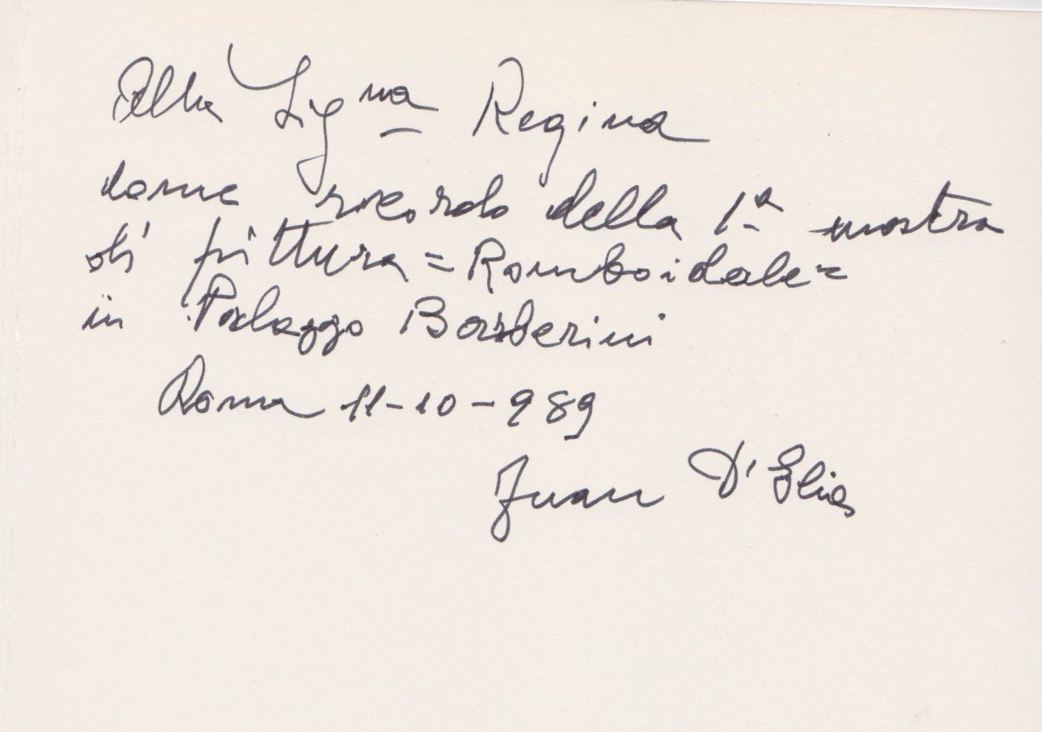 Juan D'Elia. (Dedication copy.)