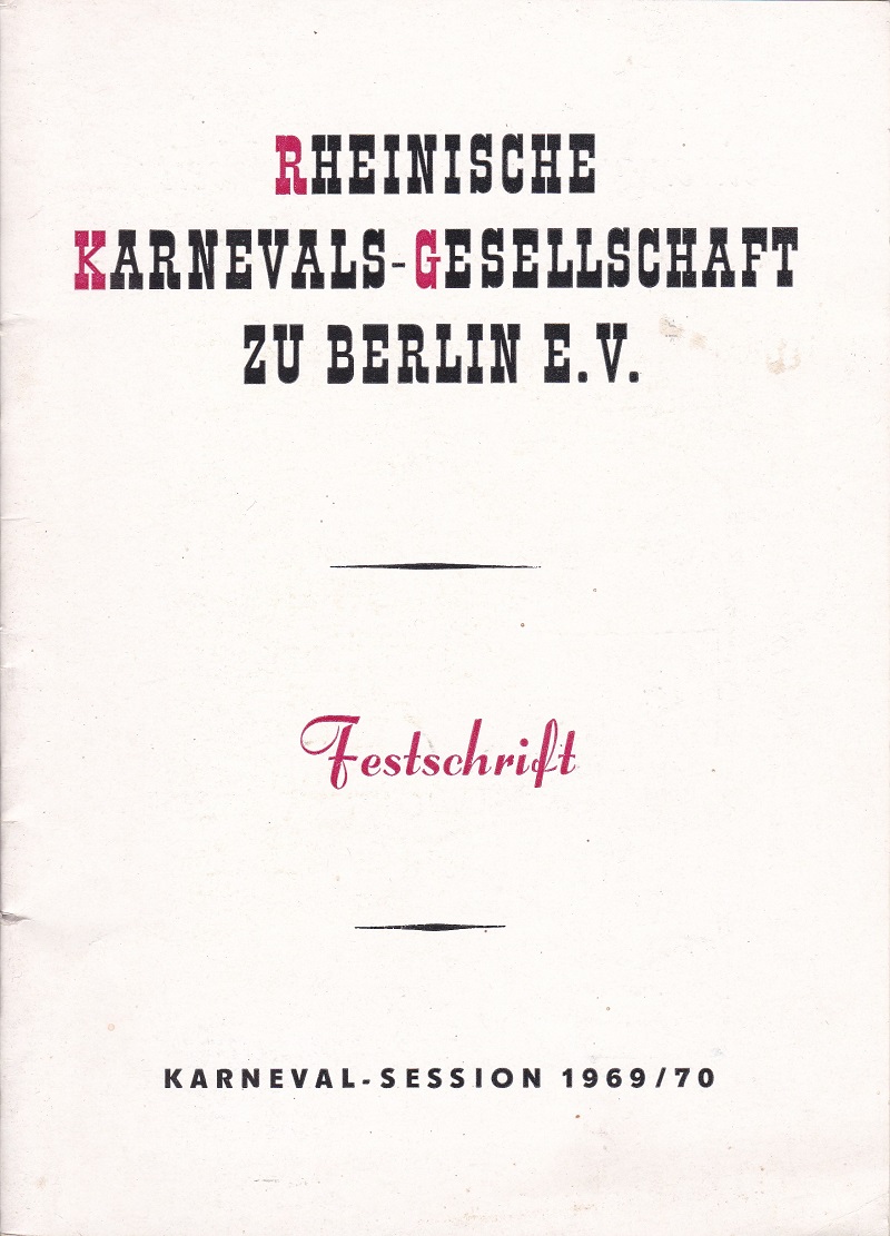 Karneval-Session 1969/70. (Festschrift).