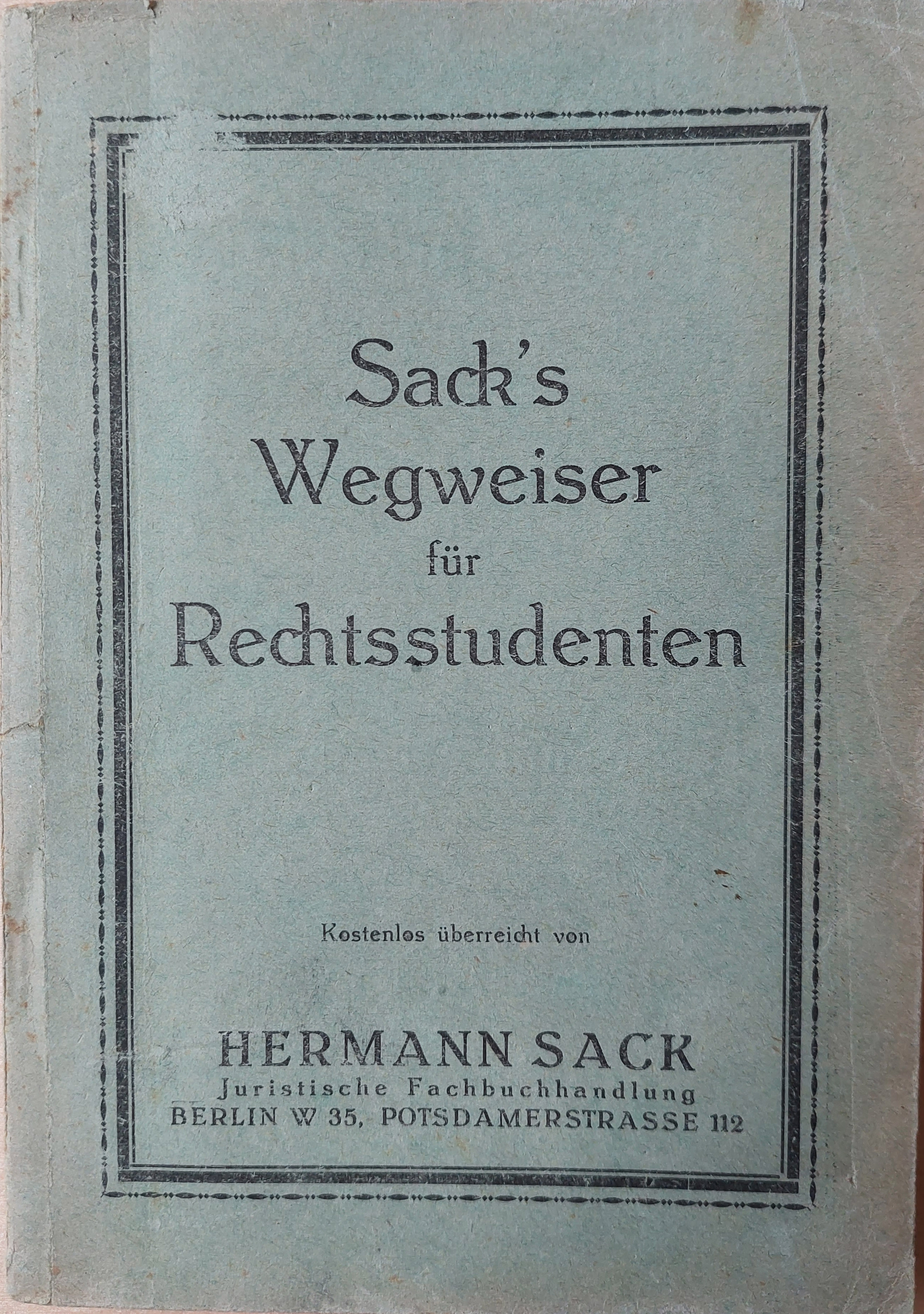 kostenlos überreicht von -.