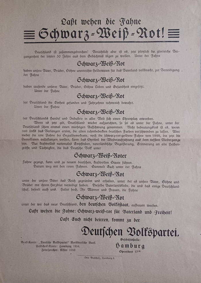 Laßt wehen die Fahne Schwarz-Weiß-Rot!