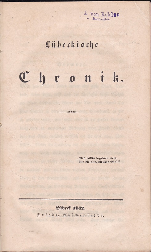 Lübeckische Chronik.