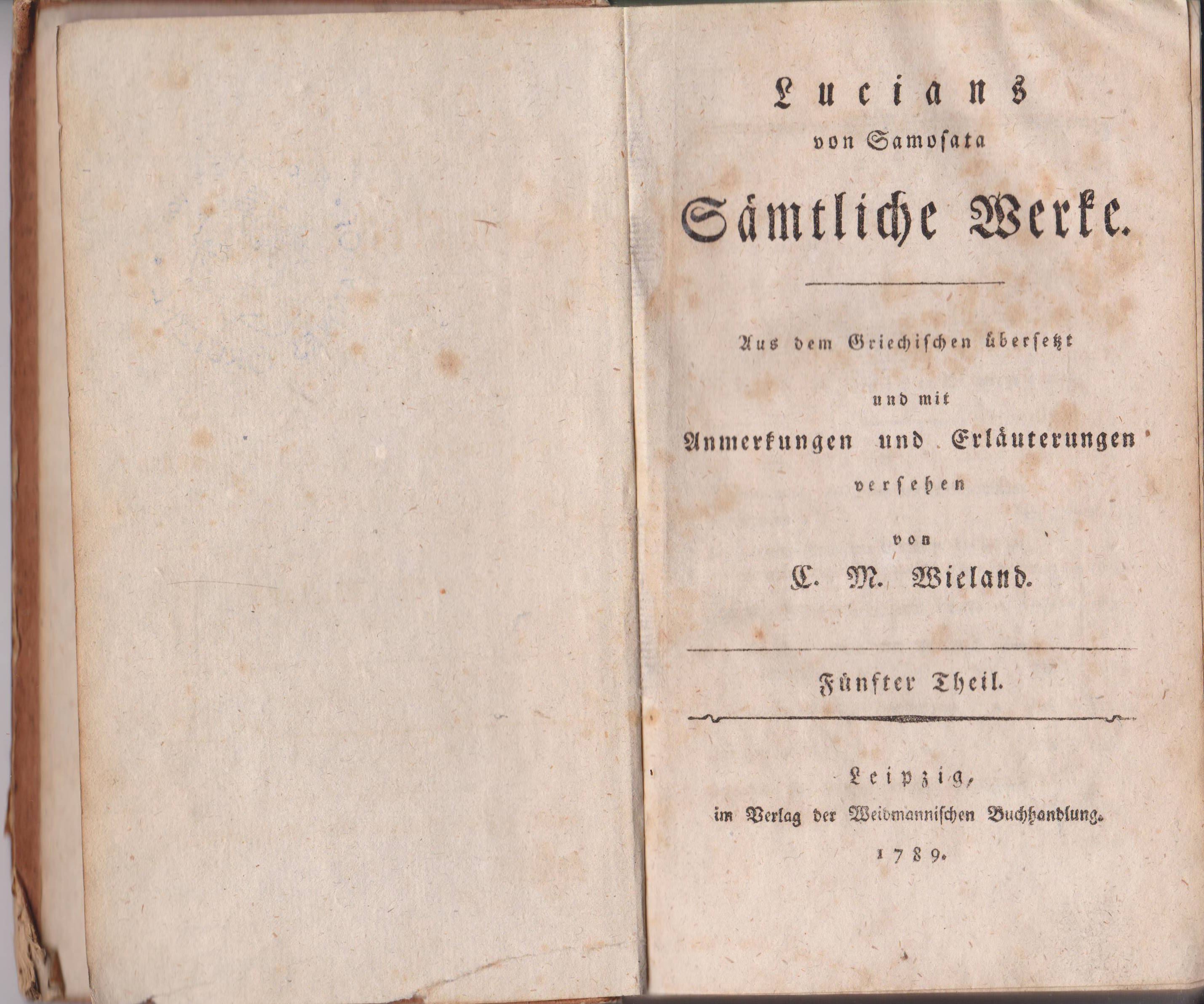 Lucians von Samosata Sämtliche Werke. Fünfter Theil.