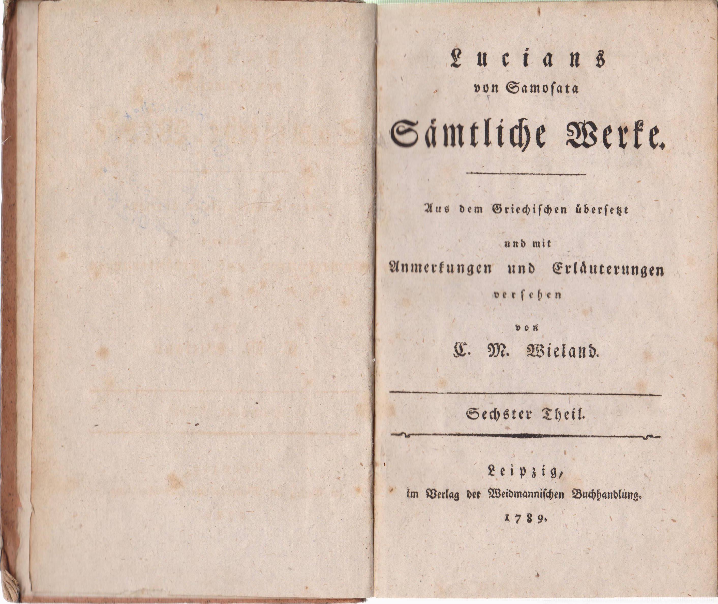 Lucians von Samosata Sämtliche Werke. Sechster Theil.