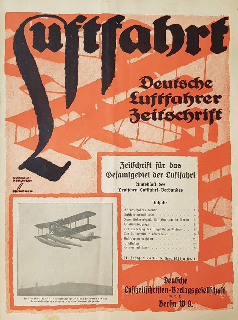 Luftfahrt. Deutsche Luftfahrer Zeitschrift. Nr. 1, 5. Januar 1927.