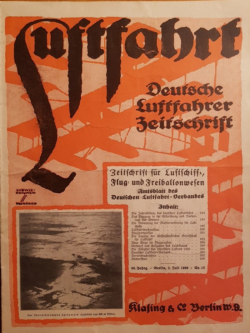 Luftfahrt. Deutsche Luftfahrer Zeitschrift. Nr. 13, 5. Juli 1926.