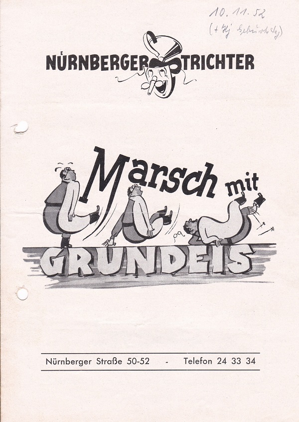 Marsch mit Grundeis. Veranstaltungsprogramm November 1952.